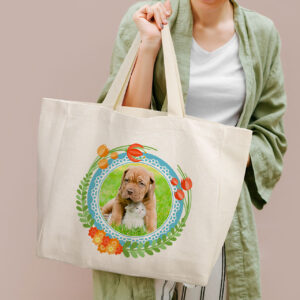 Large Personalized Linen Bag