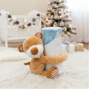 Personalized Baby Blanket with Teddy Bear