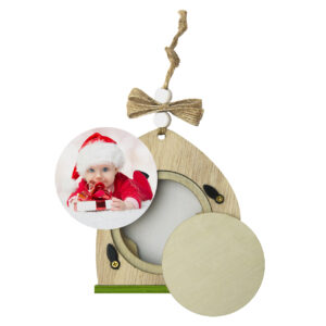 Personalized christmas wooden house ornament | i-moments