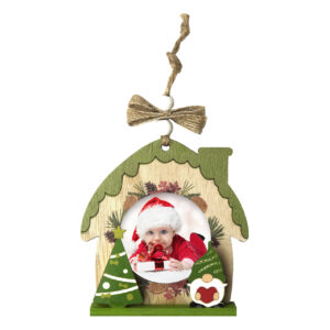 Personalized christmas wooden house ornament | i-moments