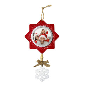 Adorno estrella de navidad de madera personalizado | i-moments