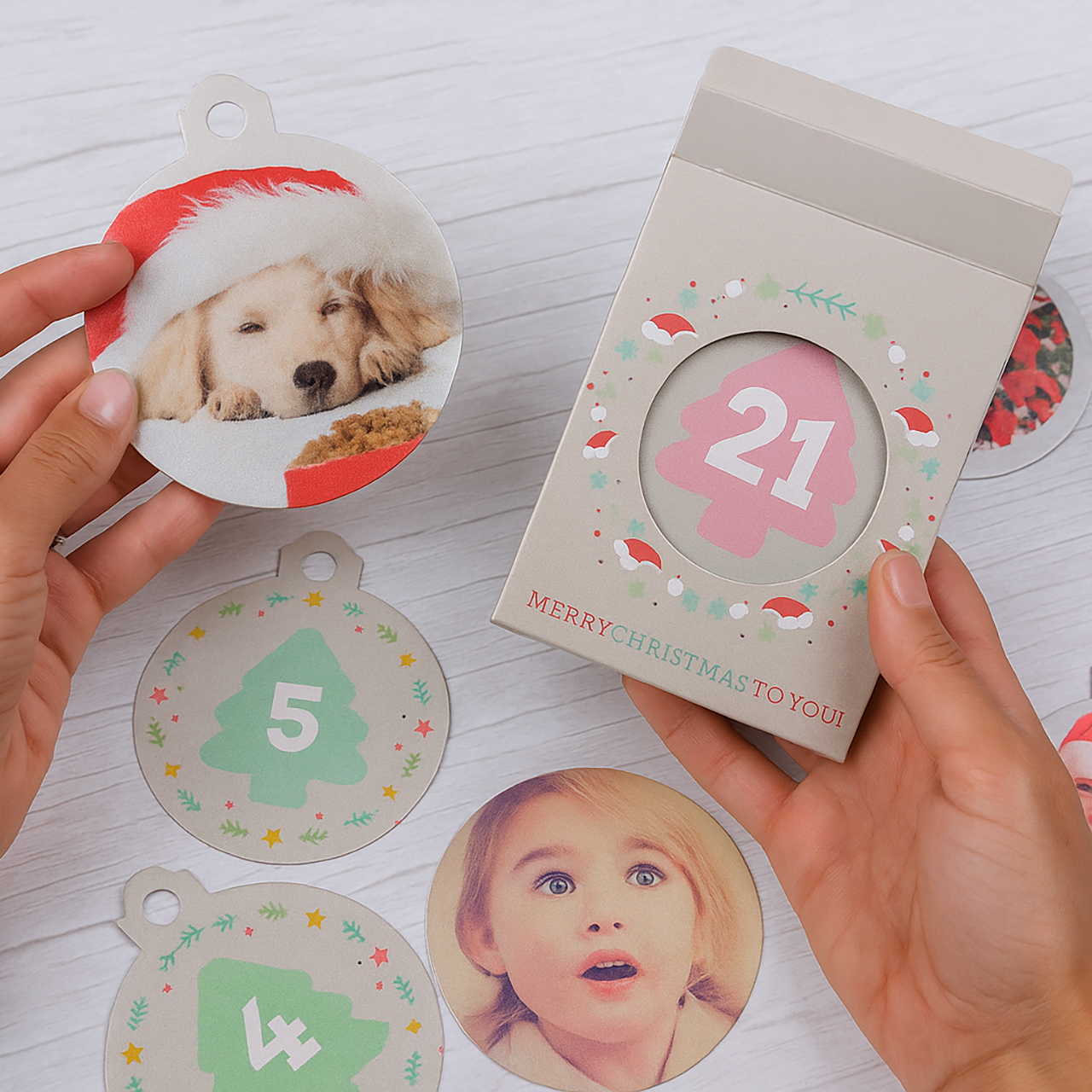 Personalized christmas ball advent calendar