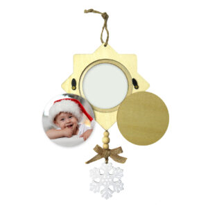Adorno estrella de navidad de madera personalizado | i-moments