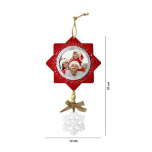 Adorno estrella de navidad de madera personalizado | i-moments