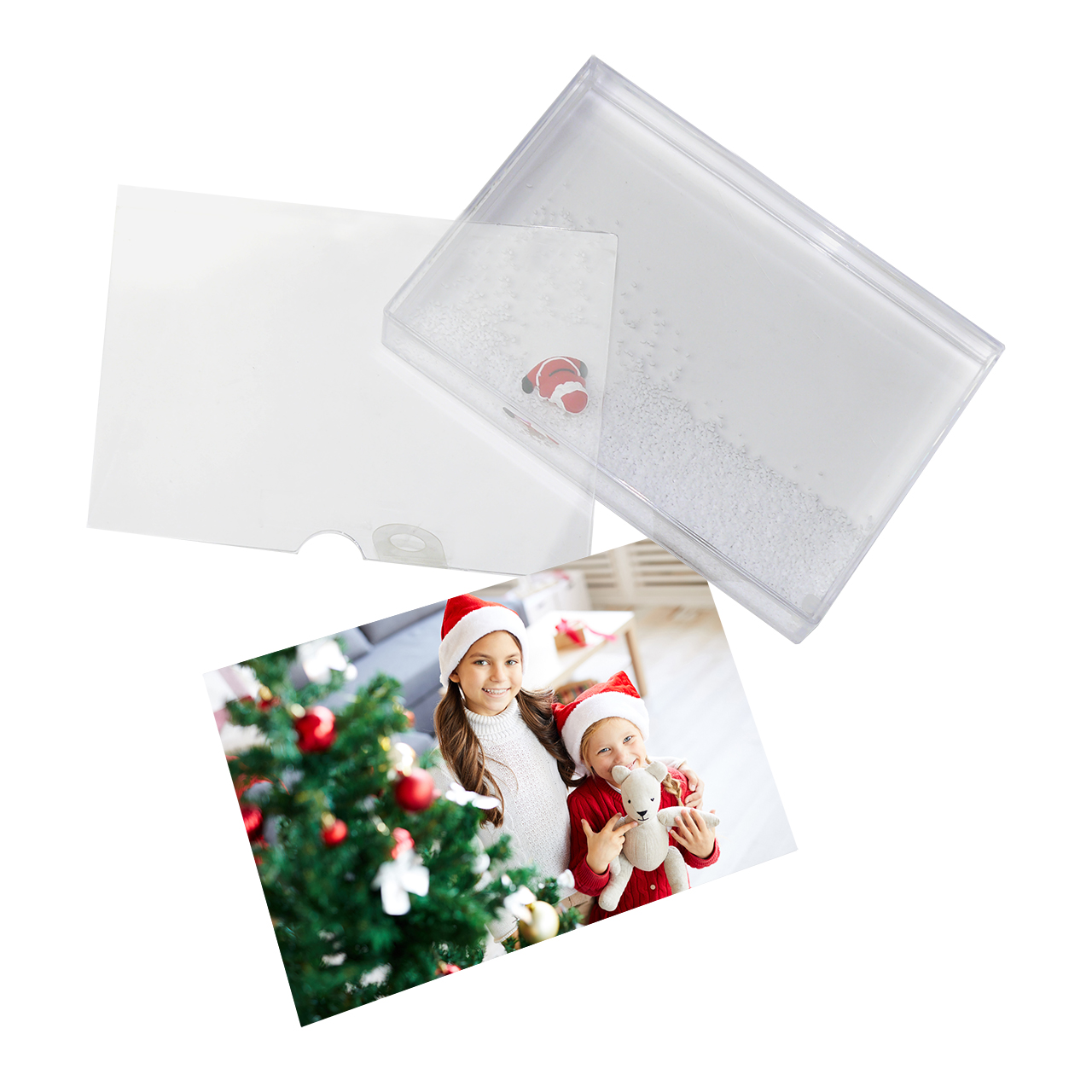 Marco de nieve personalizado con papá noel - imagen 4