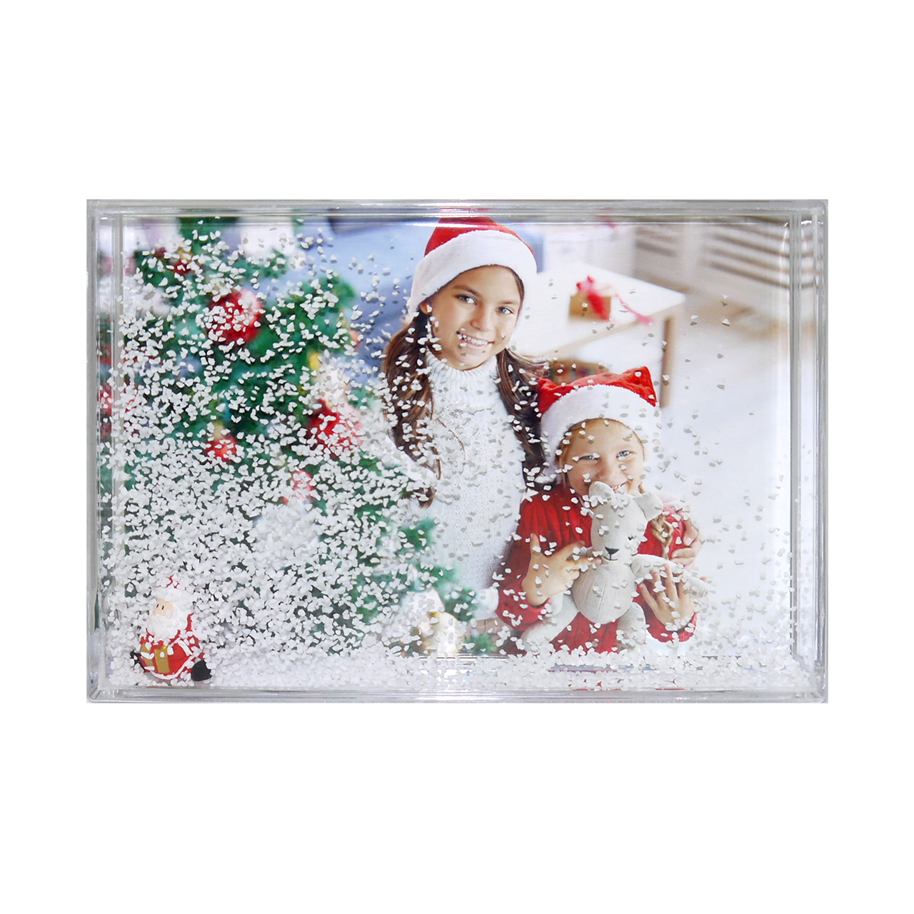 Marco de nieve personalizado con papá noel - imagen 2