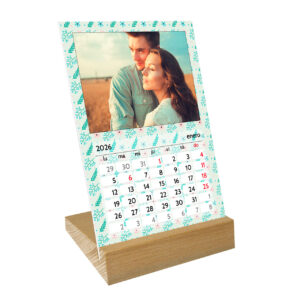 Calendario de mesa con base de madera personalizado | i-moments