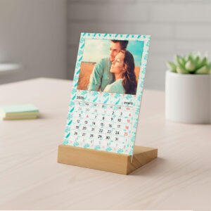 Calendario de mesa con base de madera personalizado | i-moments