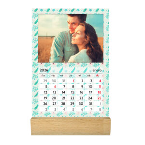 Calendario de mesa con base de madera personalizado | i-moments