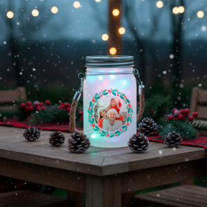 Tarro con luces solares personalizado | i-moments