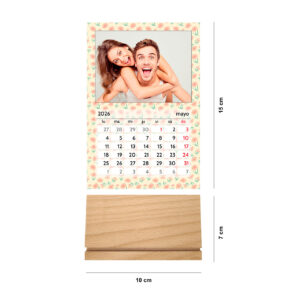 Calendario de mesa con base de madera personalizado | i-moments