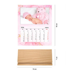 Calendario de mesa con base de madera personalizado | i-moments