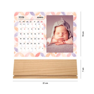 Calendario de mesa con base de madera personalizado | i-moments