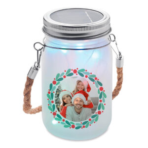 Tarro con luces solares personalizado | i-moments